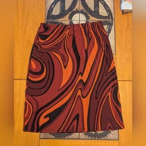 Vintage Retro 1990s Lapis LA Psychedelic Mesh Skirt